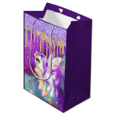 魔法の一角獣宇宙グリッター銀河系スパークルガール ミディアムペーパーバッグ (正面アングル)