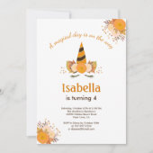 魔法の一角獣秋ハロウィーン誕生パーティー 招待状 (正面)