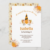 魔法の一角獣秋ハロウィーン誕生パーティー 招待状 (正面/裏面)