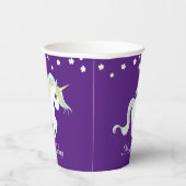 魔法の一角花と白い花(紫王室の) 紙コップ (右)
