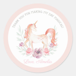 魔法の一角花の誕生日パーティーのお願い ラウンドシール