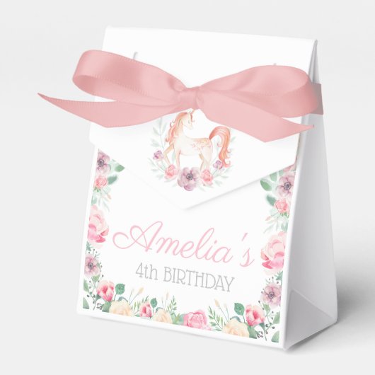 魔法の一角花の誕生日パーティー フェイバーボックス (正面サイド)