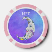 魔法の三日月抽象芸術装飾顔 ポーカーチップ (裏面)