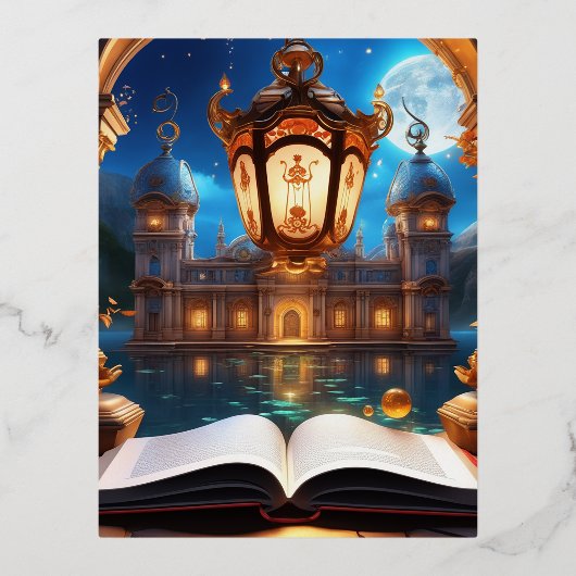 魔法の不思議なユートピアの世界 箔シーズンポストカード (正面)