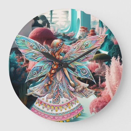 魔法の世界疑問に思 ラージ壁時計 (正面)