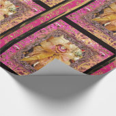 魔法の人形および弓ビクトリア時代の人のクリスマス ラッピングペーパー (角)