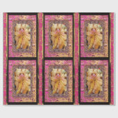 魔法の人形および弓ビクトリア時代の人のクリスマス ラッピングペーパー (フラット)