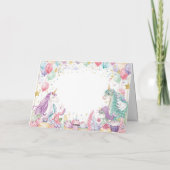 魔法の人魚とユニコーンと虹の誕生日 サンキューカード (裏面)