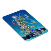 魔法の人魚のクリスマス。クリスマスカードマグネット マグネット (右側)