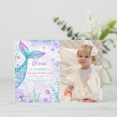 魔法の人魚のテールバースデーパーティーの写真 招待状 (スタンド正面)