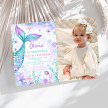 魔法の人魚のテールバースデーパーティーの写真