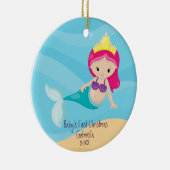 魔法の人魚のベビーの初めてのクリスマス セラミックオーナメント (右)