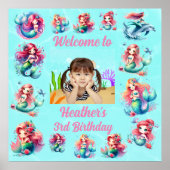 魔法の人魚の下の海の子供の誕生日パーティー ポスター (正面)