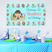 魔法の人魚の下の海の子供の誕生日パーティー 横断幕