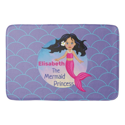 魔法の人魚の下ザシー誕生日 バスマット (正面)