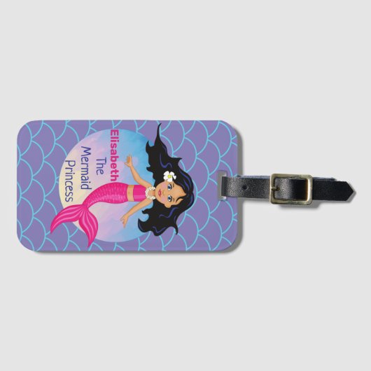 魔法の人魚の下ザシー誕生日 ラゲッジタグ (正面横)