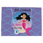 魔法の人魚の下ザシー誕生日 ラージペーパーバッグ (裏面)