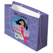 魔法の人魚の下ザシー誕生日 ラージペーパーバッグ (正面アングル)