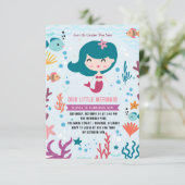 魔法の人魚の女の子の誕生日パーティー 招待状 (スタンド正面)