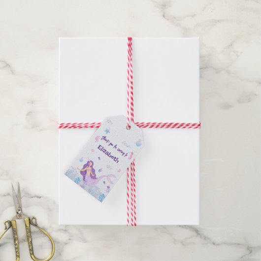 魔法の人魚の子供たちの誕生日 ギフトタグ (より糸付き)