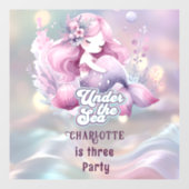 魔法の人魚の子供の誕生日パーティー ウィンドウサイン (シート)