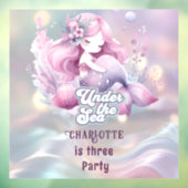 魔法の人魚の子供の誕生日パーティー ウィンドウサイン (シート3)