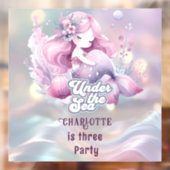 魔法の人魚の子供の誕生日パーティー ウィンドウサイン (シート2)