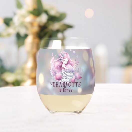 魔法の人魚の子供の誕生日パーティー ステムなしワイングラス (インサイチュ (ウェディング))