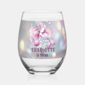 魔法の人魚の子供の誕生日パーティー ステムなしワイングラス (裏面)