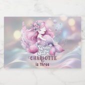 魔法の人魚の子供の誕生日パーティー スパークリングワインラベル (シングルラベル)