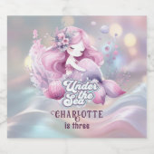 魔法の人魚の子供の誕生日パーティー スパークリングワインラベル (シングルラベル)