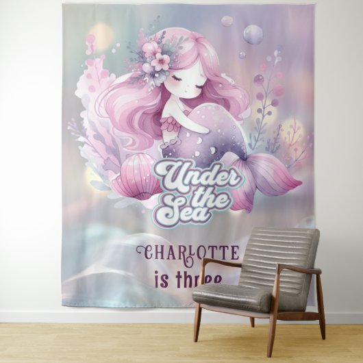 魔法の人魚の子供の誕生日パーティー タペストリー (インサイチュ)