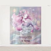 魔法の人魚の子供の誕生日パーティー タペストリー (正面)