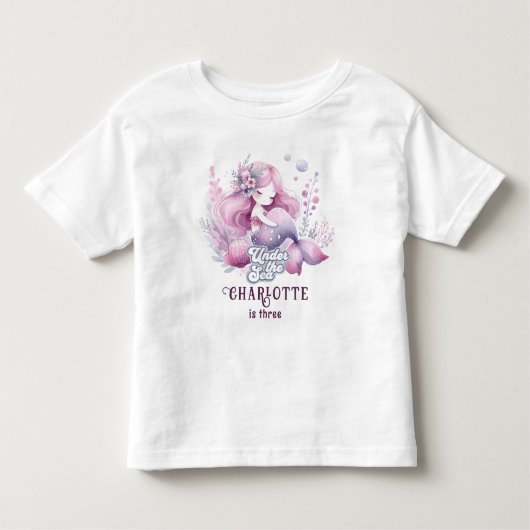 魔法の人魚の子供の誕生日パーティー トドラーTシャツ (正面)