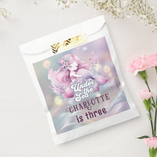 魔法の人魚の子供の誕生日パーティー フェイバーバッグ (封をした状態)