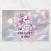 魔法の人魚の子供の誕生日パーティー フードラベル (シングルラベル)