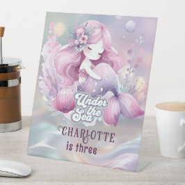 魔法の人魚の子供の誕生日パーティー 台座サイン