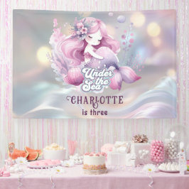 魔法の人魚の子供の誕生日パーティー 横断幕