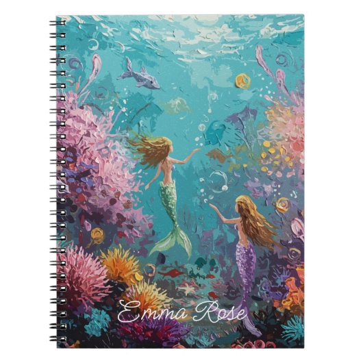 魔法の人魚の水中シーン ノートブック (正面)