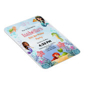 魔法の人魚の海5th誕生日パーティーの招待 マグネット (右側)