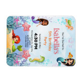 魔法の人魚の海5th誕生日パーティーの招待 マグネット (横)