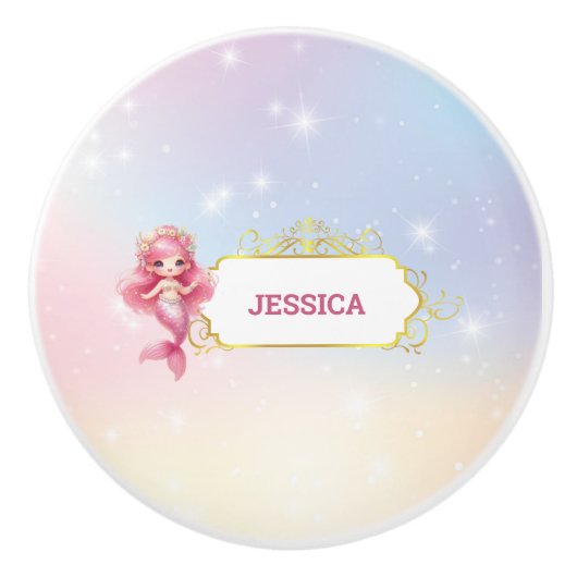 魔法の人魚の誕生日が海下 セラミックノブ (正面)