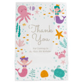 魔法の人魚の誕生日パーティギフトと好意バッグ ミディアムペーパーバッグ (裏面)