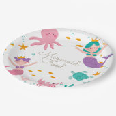 魔法の人魚の誕生日パーティマーメイドフードプレート ペーパープレート (アングル)