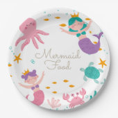 魔法の人魚の誕生日パーティマーメイドフードプレート ペーパープレート (正面)