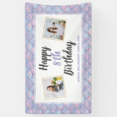 魔法の人魚の誕生日パーティーのカスタム写真 横断幕 (縦)