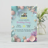 魔法の人魚の誕生日パーティーの招待 | アザ 招待状 (スタンド正面)