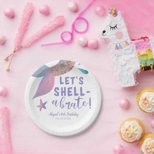 魔法の人魚の誕生日パーティーをシェルで再現しよう ペーパープレート (パーティー)