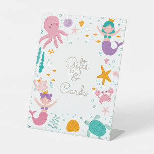 魔法の人魚の誕生日パーティー卓上看板 台座サイン