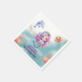 魔法の人魚の誕生日パーティー スタンダードカクテルナプキン (角)